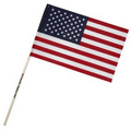 6" X 9" U.S. Cotton Flag on Imprinted 18" Wooden Staff